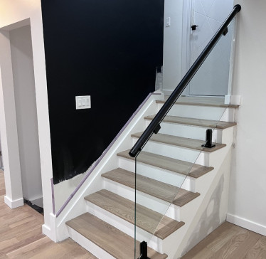 Glass Railings with top black round